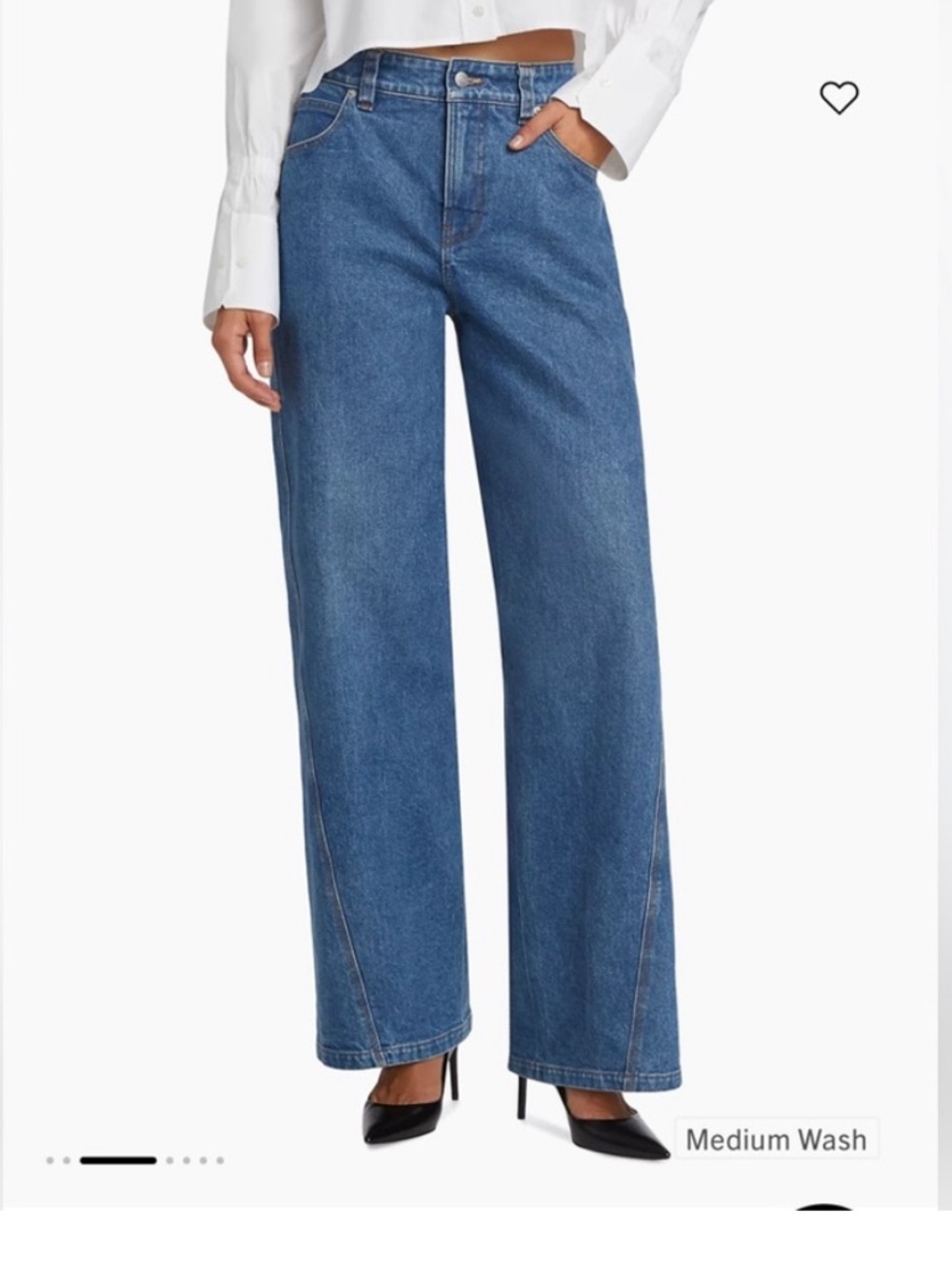 A.L.C. Medium Blue Wide-Leg Stretch Denim Jeans